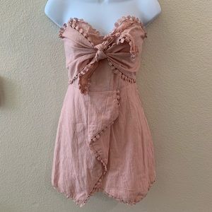Strapless blush romper size S